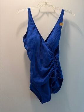Nip Tuck Swim Blue One-Piece Swimsuit with Side Ruching